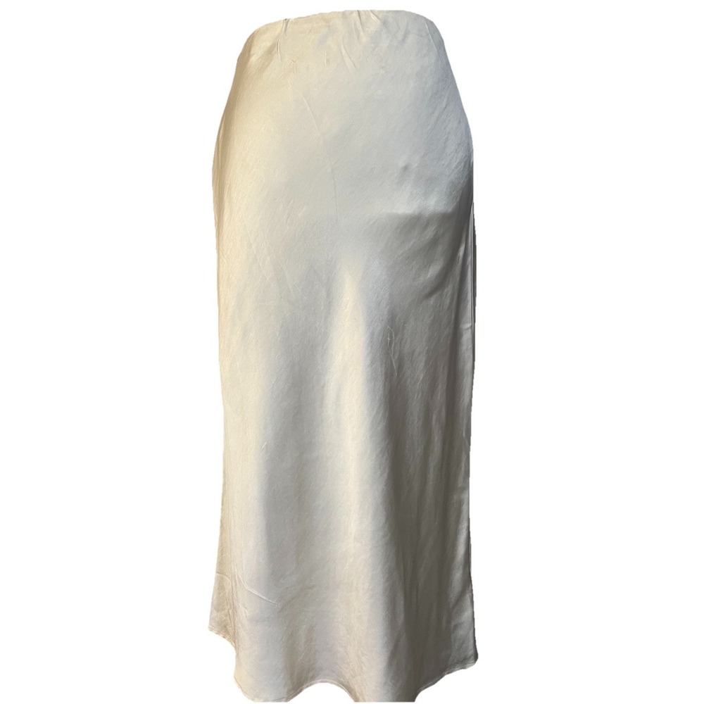 Runaway Satin A-Line Midi Skirt Sz 6 Ivory Career Party Classic READ